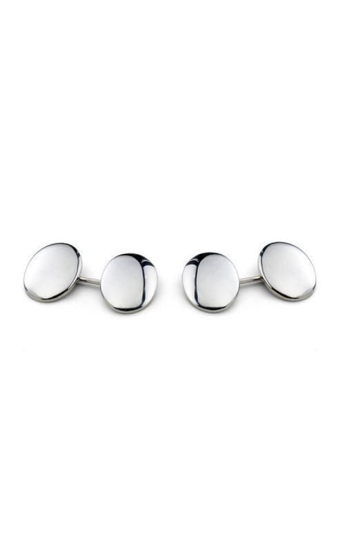 DEAKIN & FRANCIS LTD. Sterling Silver Plain Domed Oval Cufflinks