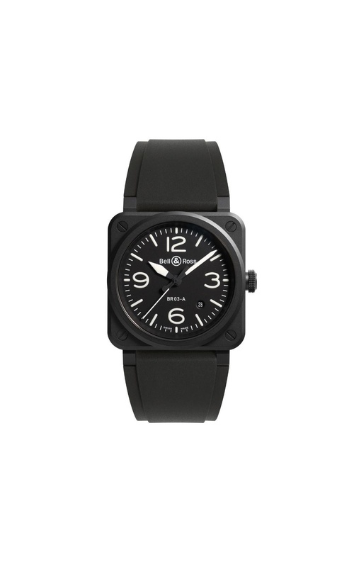 Bell & Ross 41MM BR0392 Black Ceramic With Rubber Strap