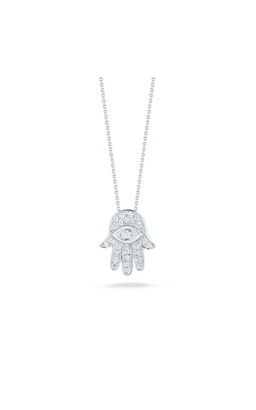 ROBERTO COIN 18K White Gold Tiny Treasures Diamond Hamsa Necklace