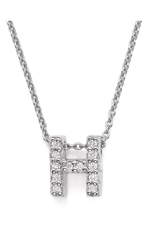 ROBERTO COIN 18K White Gold Tiny Treasures Diamond Love Letter H Necklace
