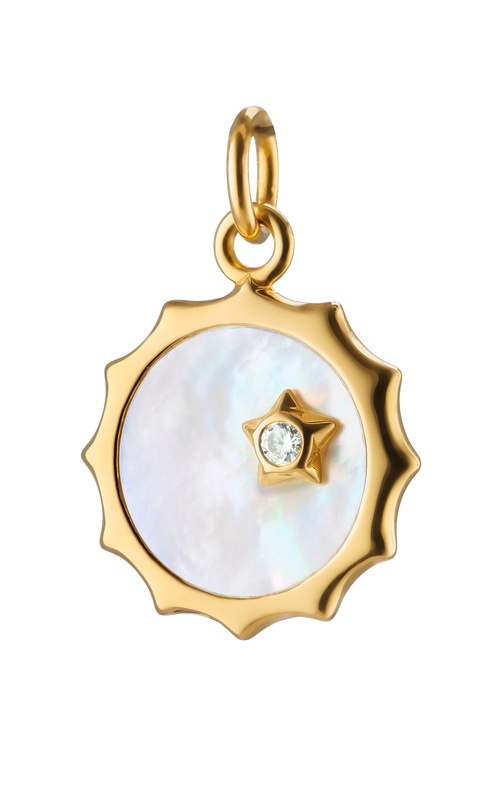 MONICA RICH KOSANN Mother Of Pearl Happiness Sun And Star Charm In 18K Yellow Gold With Diamond Star Accent