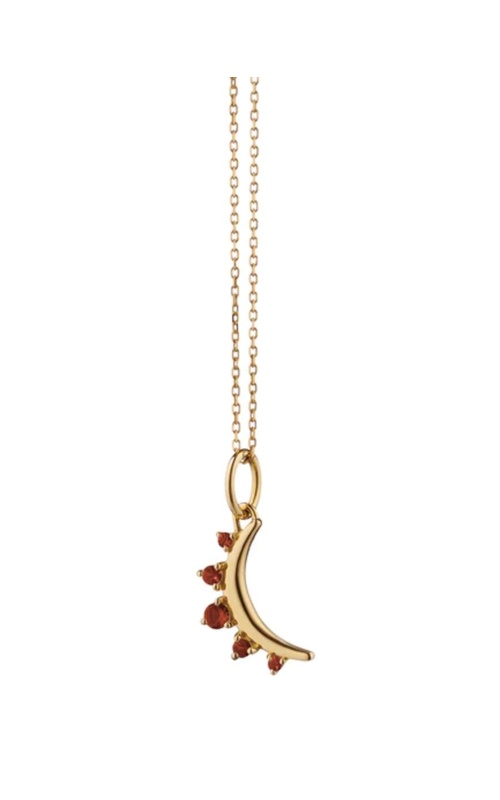 MONICA RICH KOSANN January Garnet Moon 18K Gold Birthstone Necklace