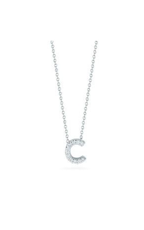 ROBERTO COIN 18K White Gold Tiny Treasures Diamond Love Letter C Necklace