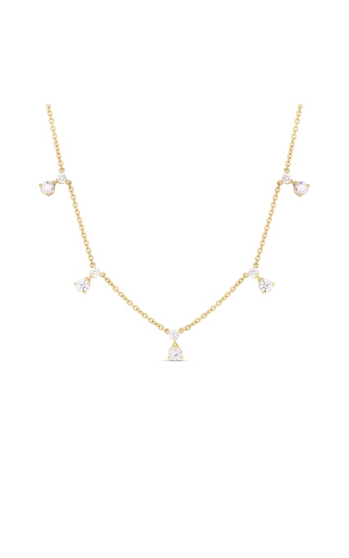 ROBERTO COIN 18K Yellow Gold Diamonds by the Inch Dangling 7 Station Necklace
