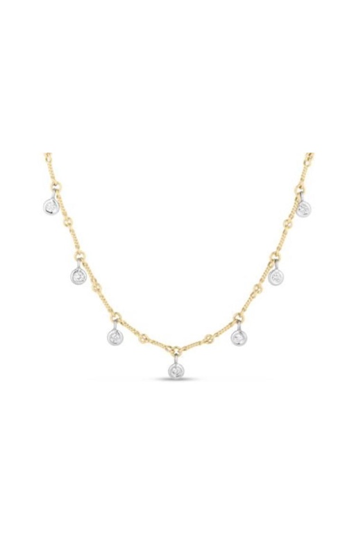 ROBERTO COIN 18K Yellow/White Gold Diamonds by the Inch Dangling Dogbone Necklace