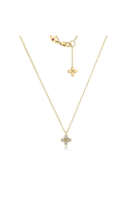ROBERTO COIN 18K Yellow Gold Love by the Inch Small Diamond Flower Necklace
