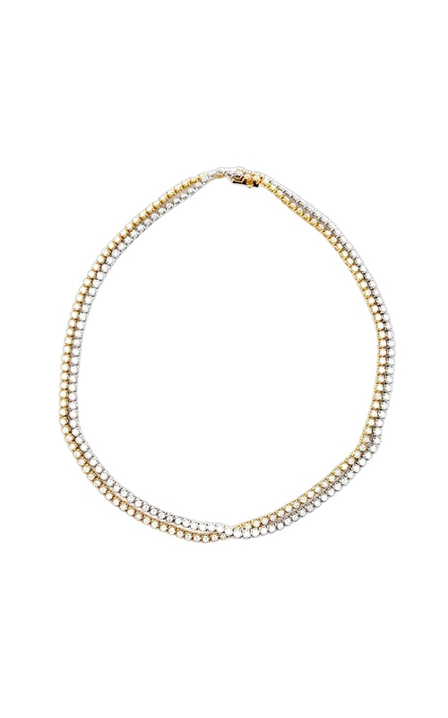A.LINK 18K White and Yellow Gold Double Strand Abbracci Necklace