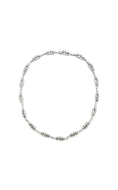 A.LINK 18 Karat White Gold Spiral Diamond Necklace