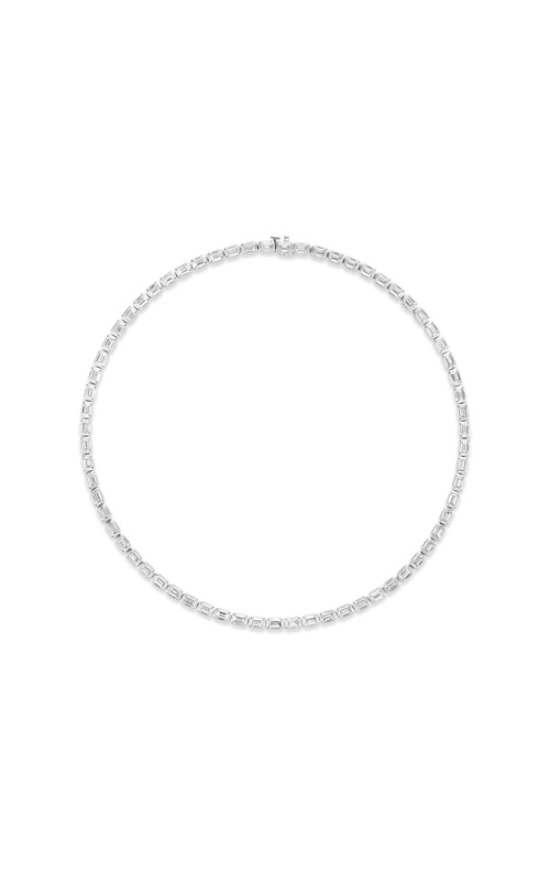 NADER KASH Platinum Emerald Cut Diamond Tennis Necklace