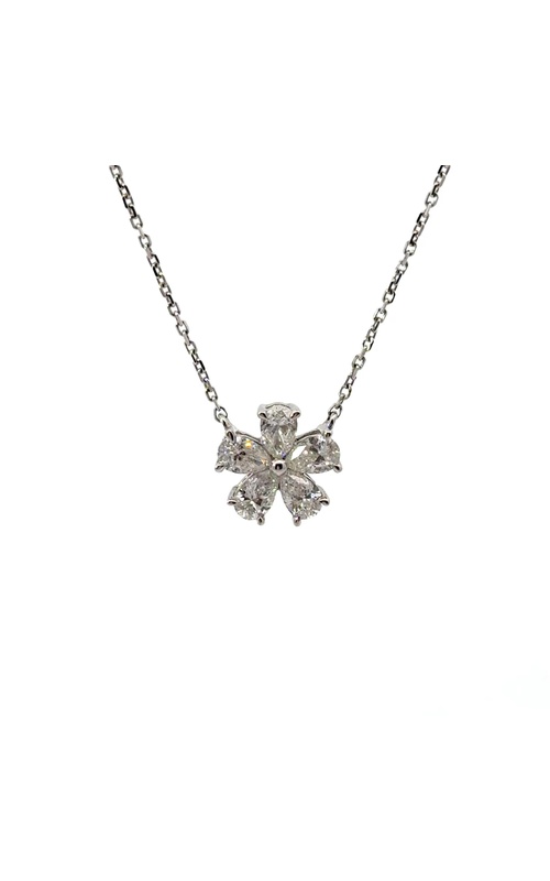 NADER KASH 18K White Gold Diamond Flower Necklace