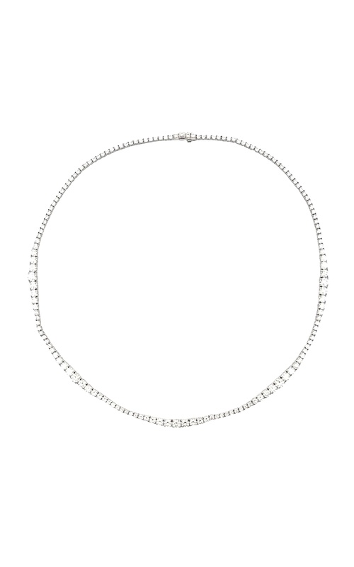 NADER KASH 18K White Gold Graduating Diamond Tennis Necklace
