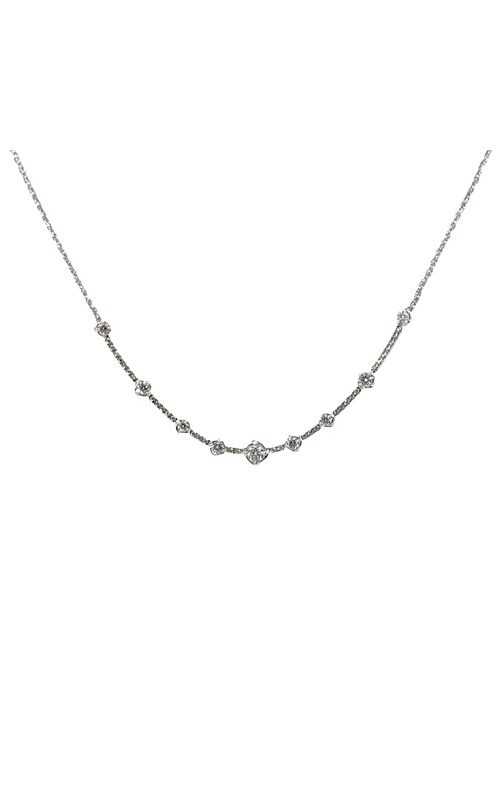 A.LINK 18K White Gold Abbracci Diamond Necklace on a Wheat Chain