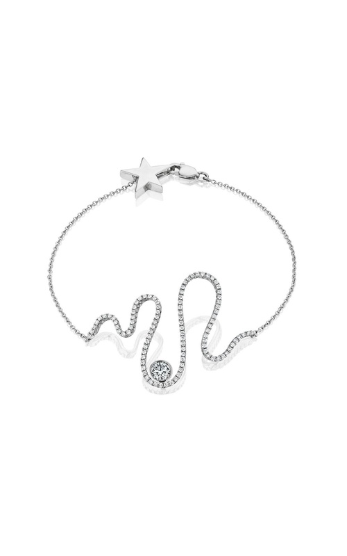 A.LINK 18 Karat White Gold Slither Bracelet Featuring Round Brilliant Diamond