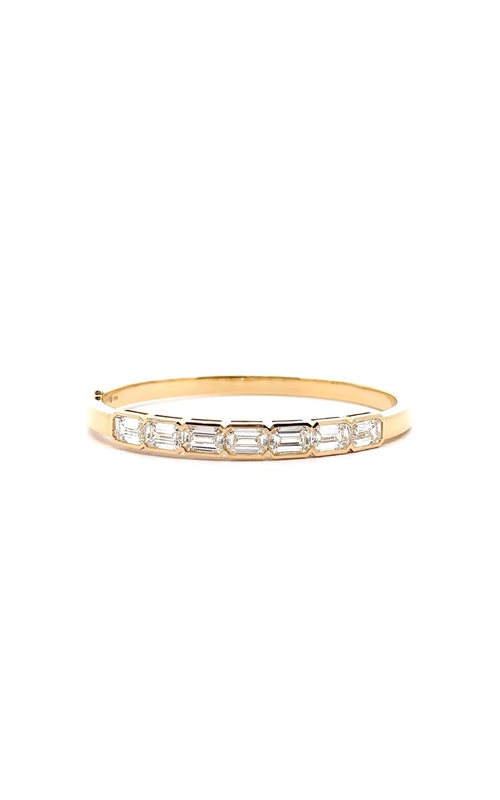 NADER KASH 18K Yellow Gold Emerald Cut Diamond Bangle