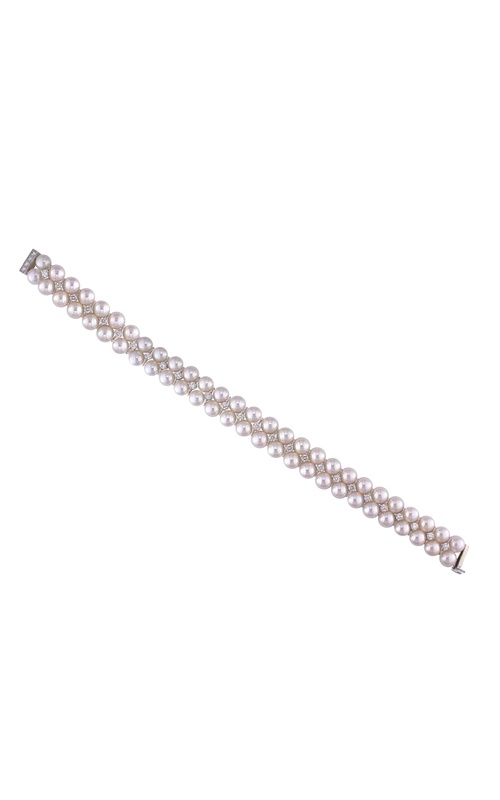 Platinum Pearl and Diamond Bracelet