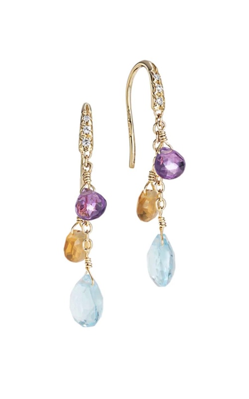 MARCO BICEGO Paradise 18K Yellow Gold Gemstone Earrings With Diamonds, Blue Topaz Accents