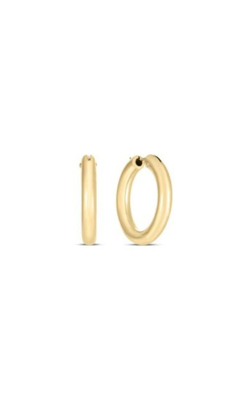 ROBERTO COIN 18K Yellow Designer Gold Rounded The Perfect Hoop Earrings