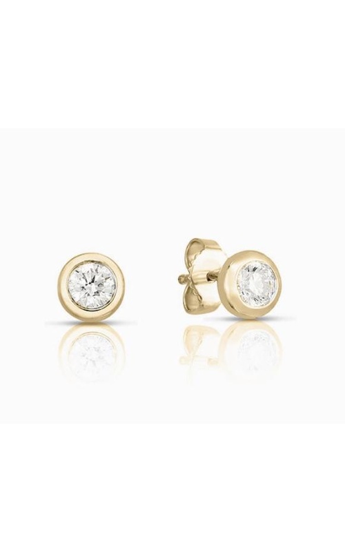 ROBERTO COIN 18K Yellow Gold Classic Diamond Bezel Stud Earrings