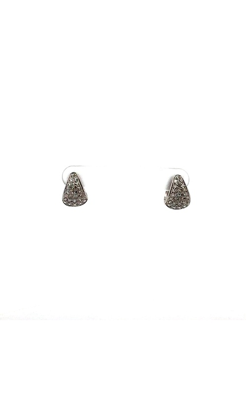 A.LINK 18 Karat White Gold Pave Diamond Huggie Earring