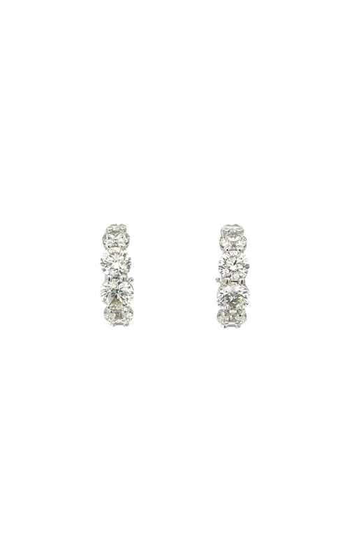 A.LINK 18K White Gold Diamond Huggie Earrings