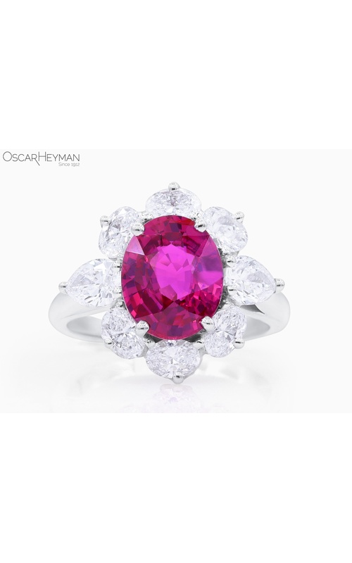 Platinum No Heat Mozambique Ruby and Diamond Ring