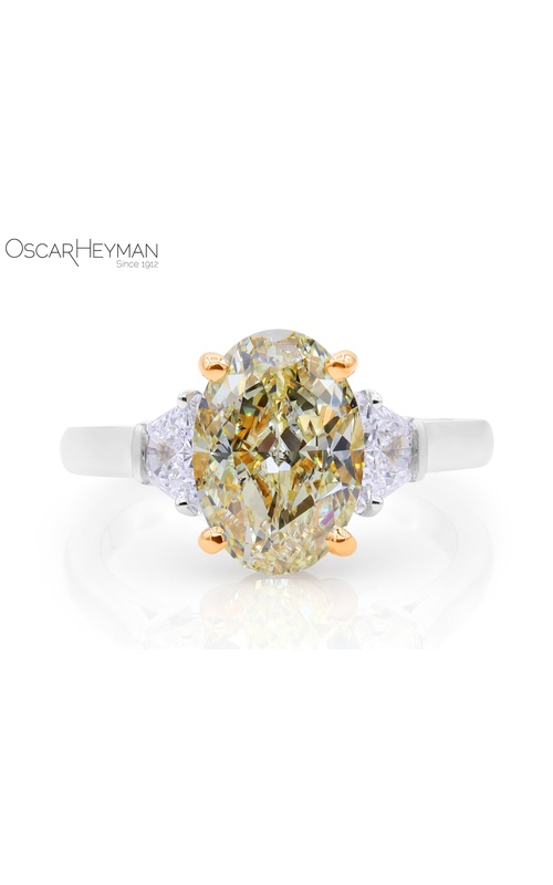 Platinum & 18K Yellow Gold Fancy Yellow Diamond Three Stone Ring