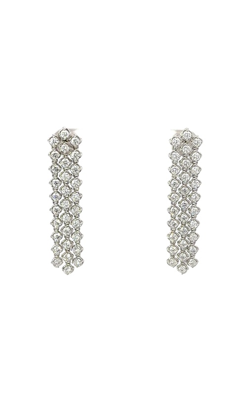 A.LINK 18K White Gold Abbracci Triple Diamond Drop Earrings