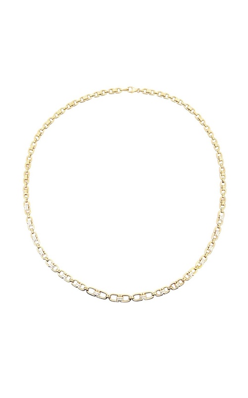 VLORA 14K Yellow Gold Diamond Link Necklace