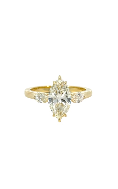 NADER KASH 18K Yellow Gold Diamond Marquise Three Stone Ring