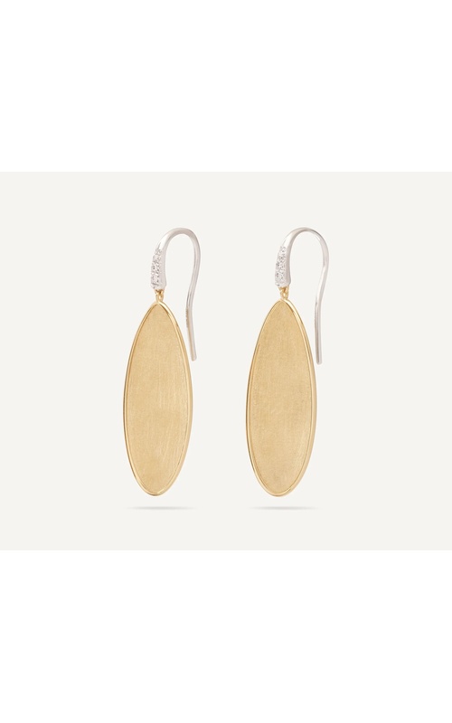 MARCO BICEGO 18K Yellow Gold Lunaria Twist Petal Drop Earrings With Diamond Hook