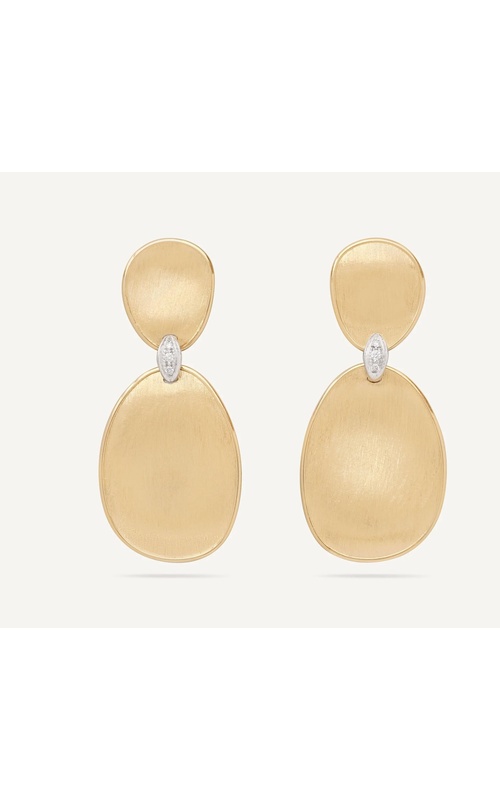 MARCO BICEGO 18K Yellow Gold Lunaria Two-Drop Earrings With Diamond Accents
