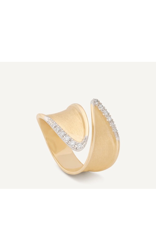 MARCO BICEGO 18K Yellow Gold Lunaria Twist Wrap Ring With Diamond Pavé