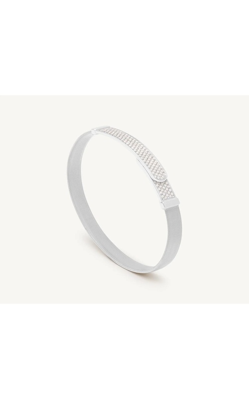 MARCO BICEGO 18K Masai White Gold Coil and Diamond Pavé Bangle Bracelet, Large Width