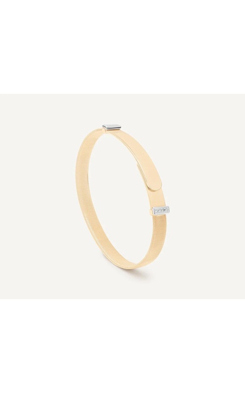 MARCO BICEGO 18K Masai Yellow Gold Coil Bangle Bracelet with Diamond Pavé, Large Width