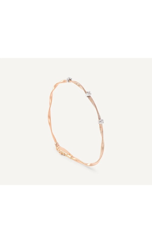 MARCO BICEGO Marrakech 18K Rose Gold Twisted Coil Bracelet with Diamonds