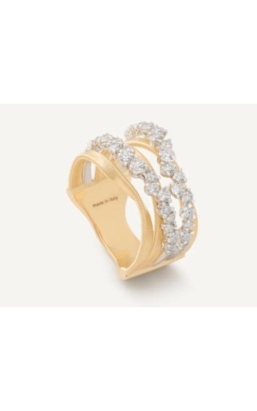 MARCO BICEGO Marrakech 18K Yellow Gold 3-Strand Ring with Double Diamond Row