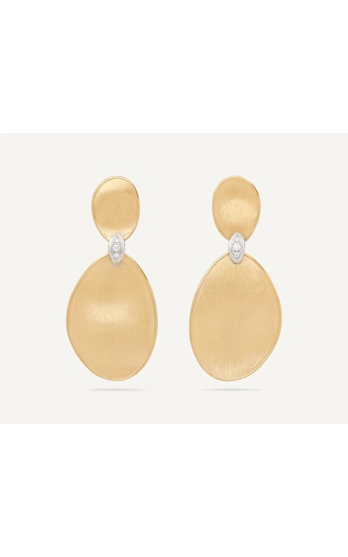 MARCO BICEGO Lunaria 18K Yellow Gold Large Two-Drop Earrings with Diamond Accents