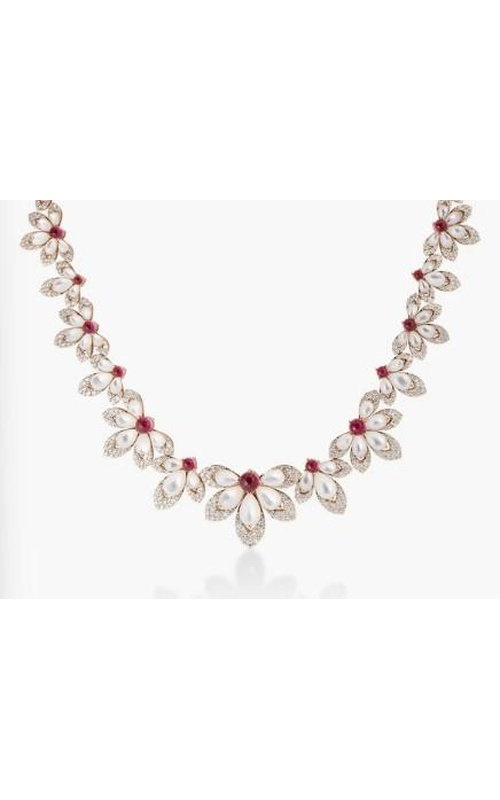 ROBERTO COIN Tiare Diamond, Rubellite & Mother of Pearl Collar Necklace ROBERTO COIN Tiare Diamond, Rubellite & Mother of Pearl Collar Necklace