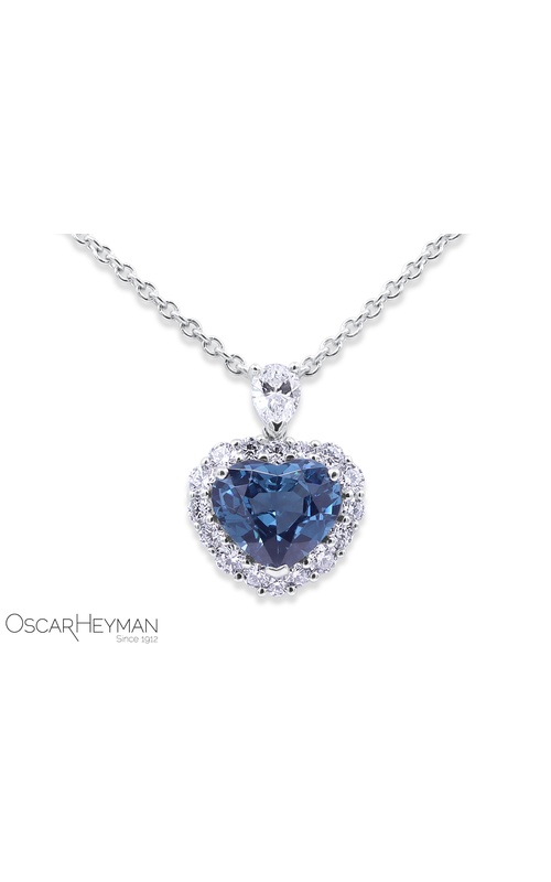 Platinum No-Heat Mahenge Spinel Heart Necklace