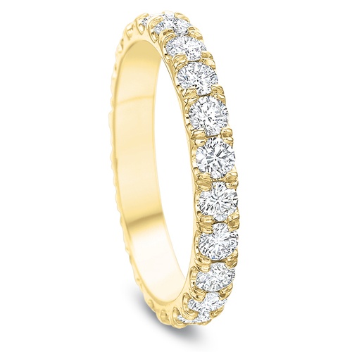 Precision Set 18K Yellow Gold FlushFit 2.7MM Diamond Comfort Fit Eternity Band