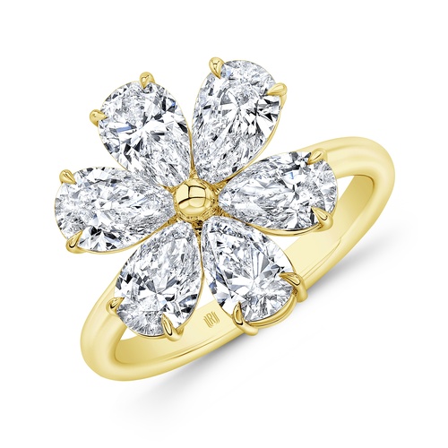 Rahaminov 18K Yellow Gold Diamond Flower Ring