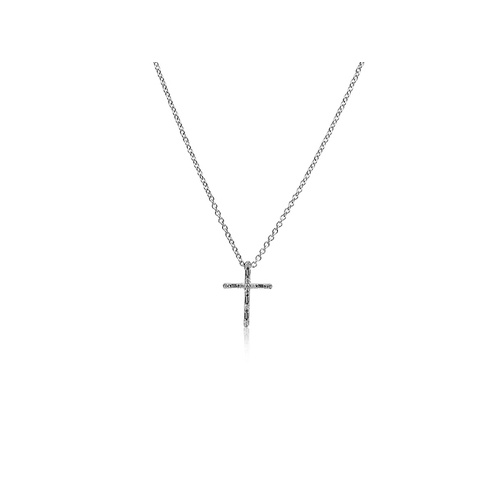 Alson Signature Collection 14K White Gold 18 Diamond Cross Pendant