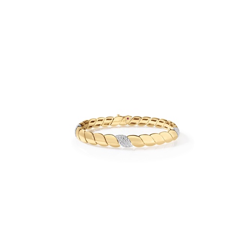 Roberto Coin 18K Yellow & White Gold 7 Three Diamond Station Bracelet