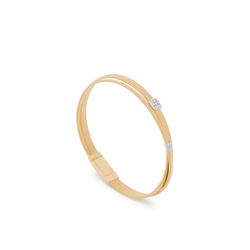Marco Bicego 18K Yellow & White Gold 6.75 Masai Diamond Two-Strand Coil Bracelet