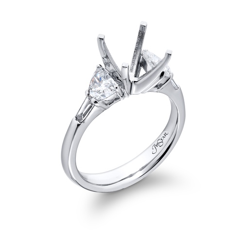 JB Star Platinum Shared Prong Diamond Engagement Ring