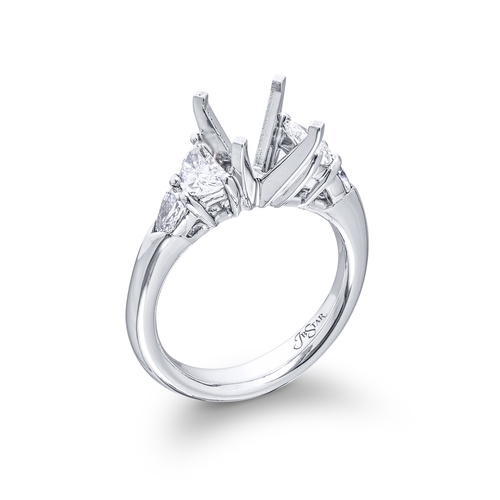 JB Star Platinum Shared Prong Diamond Engagement Ring, Center Stone Sold Separately
