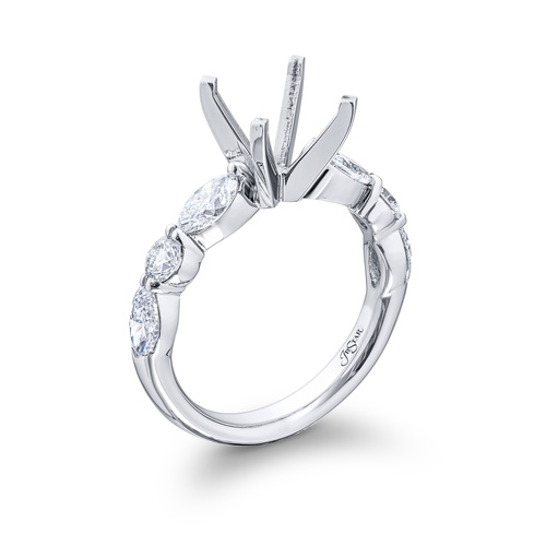 JB Star Platinum Shared Prong Diamond Engagement Ring