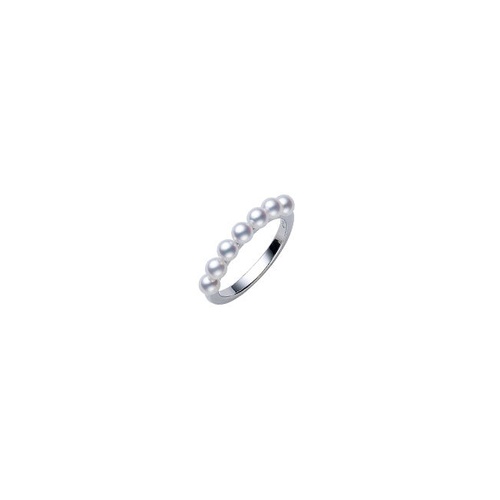 Mikimoto 18K White Gold Cluster Pearl Ring