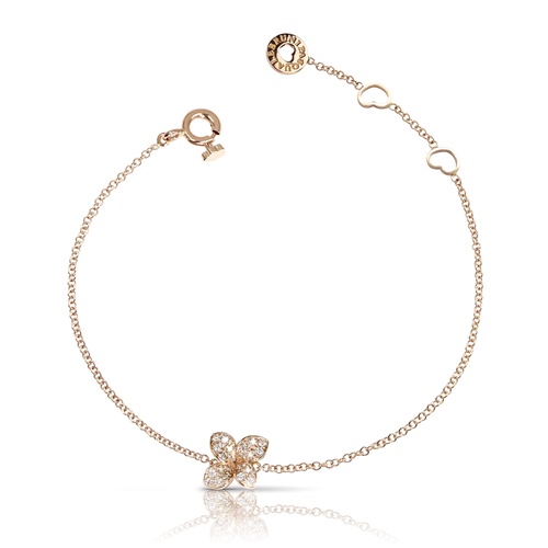 Pasquale Bruni 18K Rose Gold Petit Garden White & Champagne Diamond Flower Bracelet