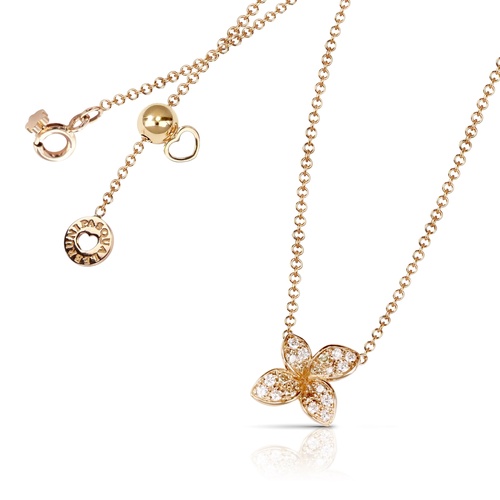 Pasquale Bruni 18K Rose Gold Petit Garden White & Champagne Diamond Flower Necklace